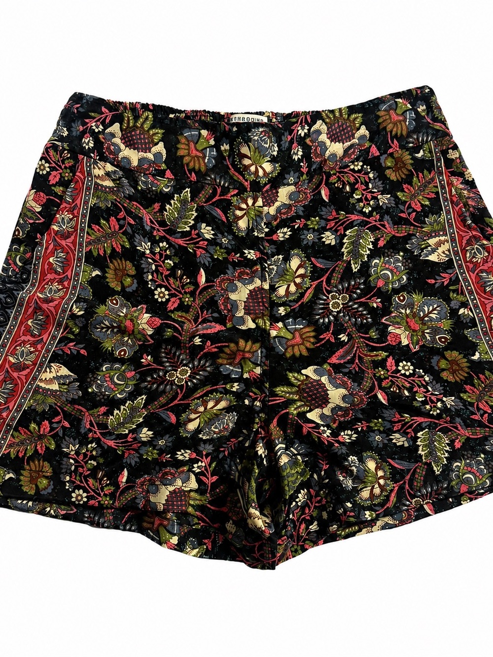 Boho Floral Black Printed Women's Shorts| Earthbound | lightweight